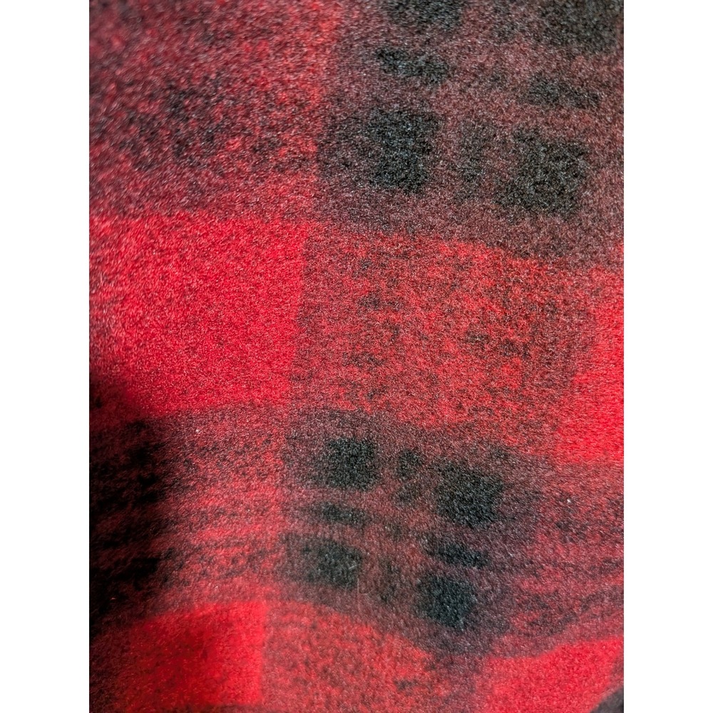 Western Cowgirl Lumberjack Farm Barn Coat Red Black Plaid Oversized 14W Shacket - Picture 4 of 10